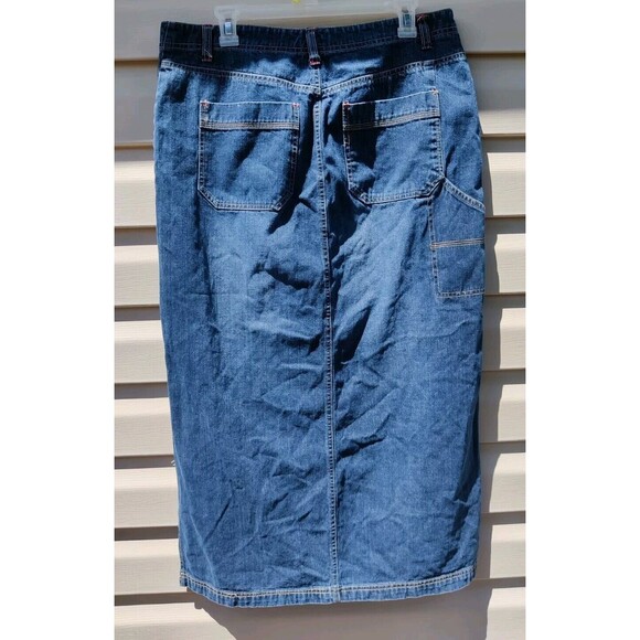 Baileys Point Denim Blue Jean Skirt Size 14 Womens Long Modest Side Slits - Picture 4 of 10